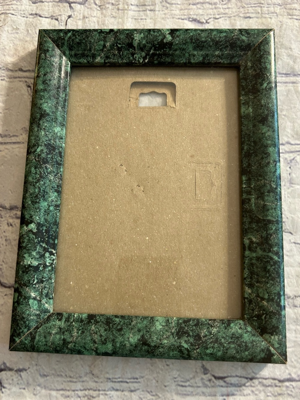 INTERCRAFT VTG DARK GREEN FAUX MARBLE PICTURE FRAME